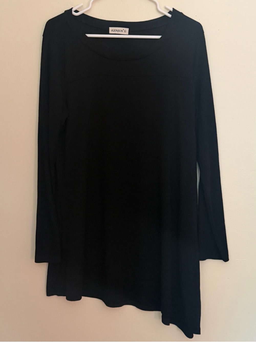 IGENJUN Black Long Sleeve Tunic Top